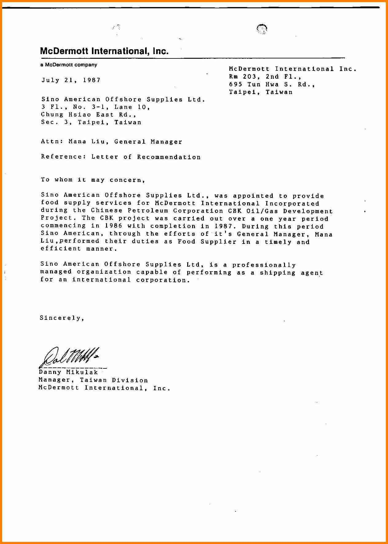 Fresh General Letter Of Recommendation Sample Download intended for measurements 1262 X 1769