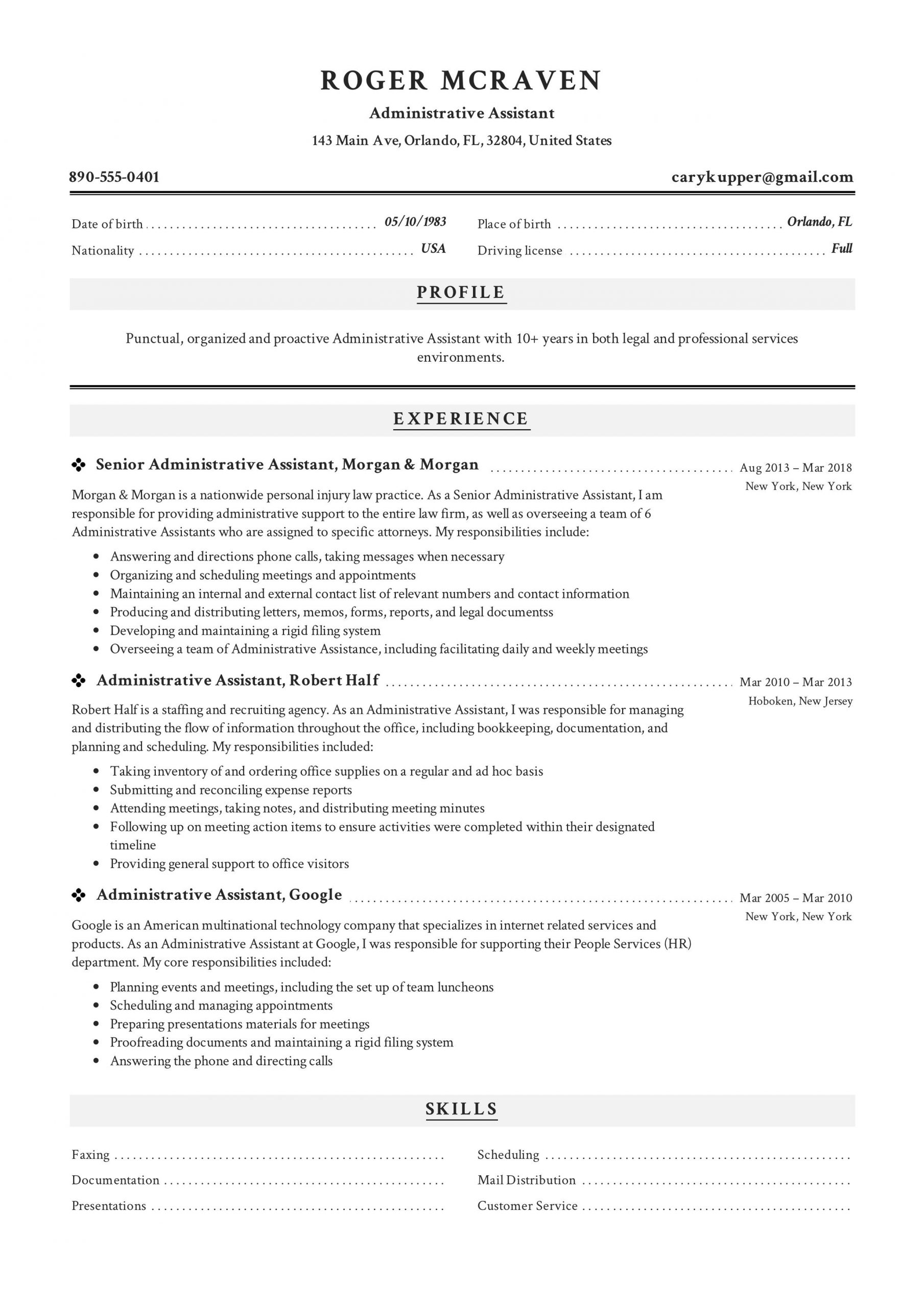 Full Guide Administrative Assistant Resume Administrative inside sizing 2479 X 3508