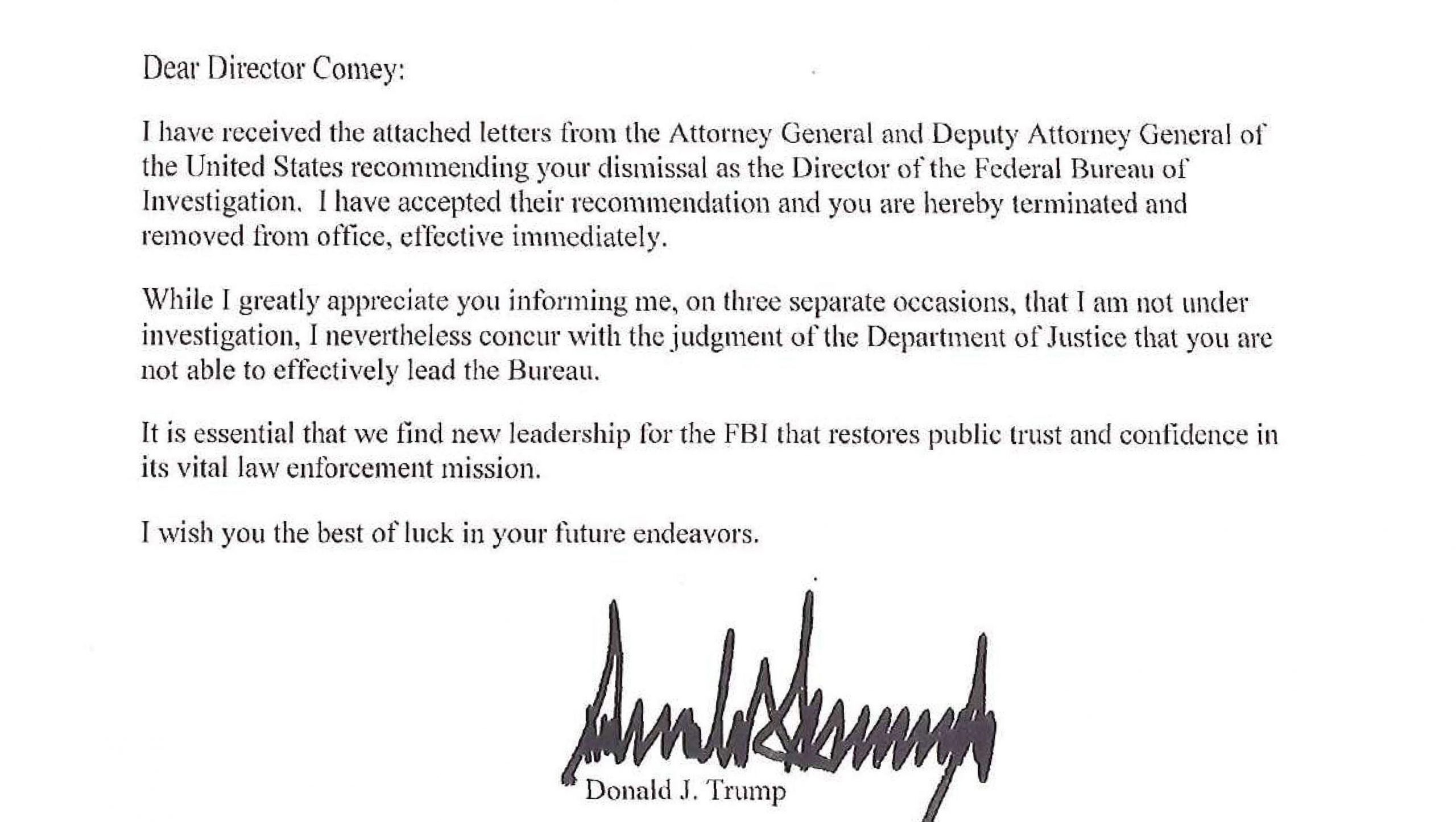 Full Text Of Trumps Letter Telling Comey Hes Fired throughout size 4059 X 2293