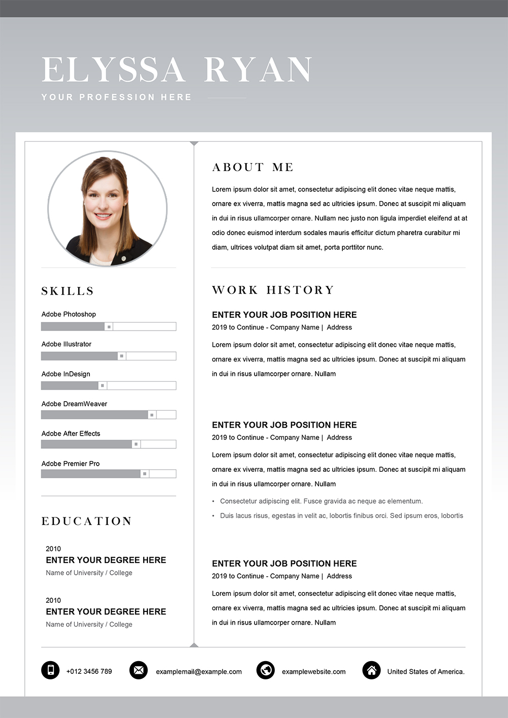 Functional Cv Template within sizing 1000 X 1414