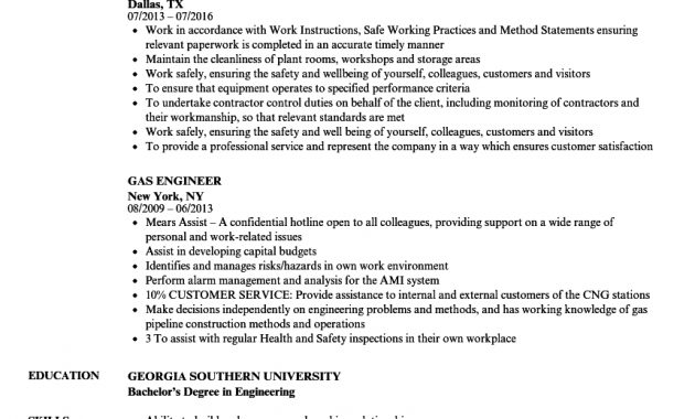 Gas Engineer Resume Samples Velvet Jobs for proportions 860 X 1240