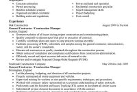 General Contractor Resume Samples Akali in size 800 X 1035