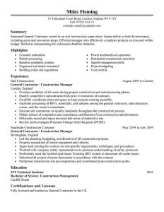 General Contractor Resume Samples Akali in size 800 X 1035