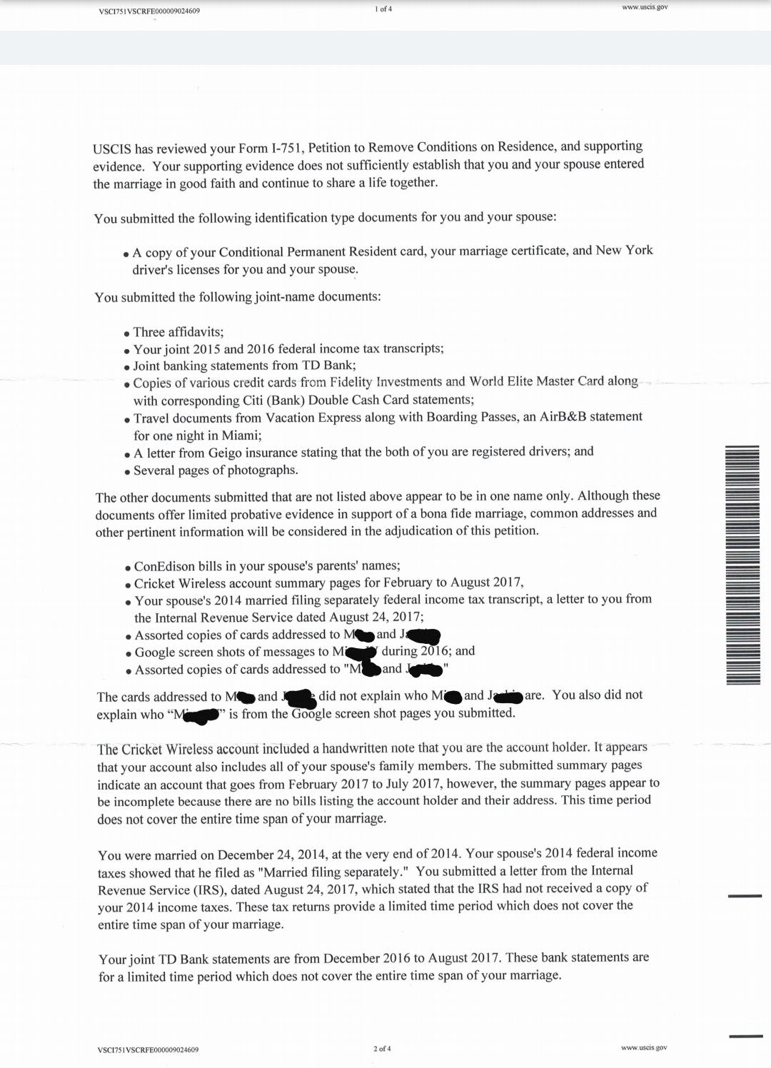 Got Rfe Today Need Help Removing Conditions On Residency within proportions 1080 X 1496