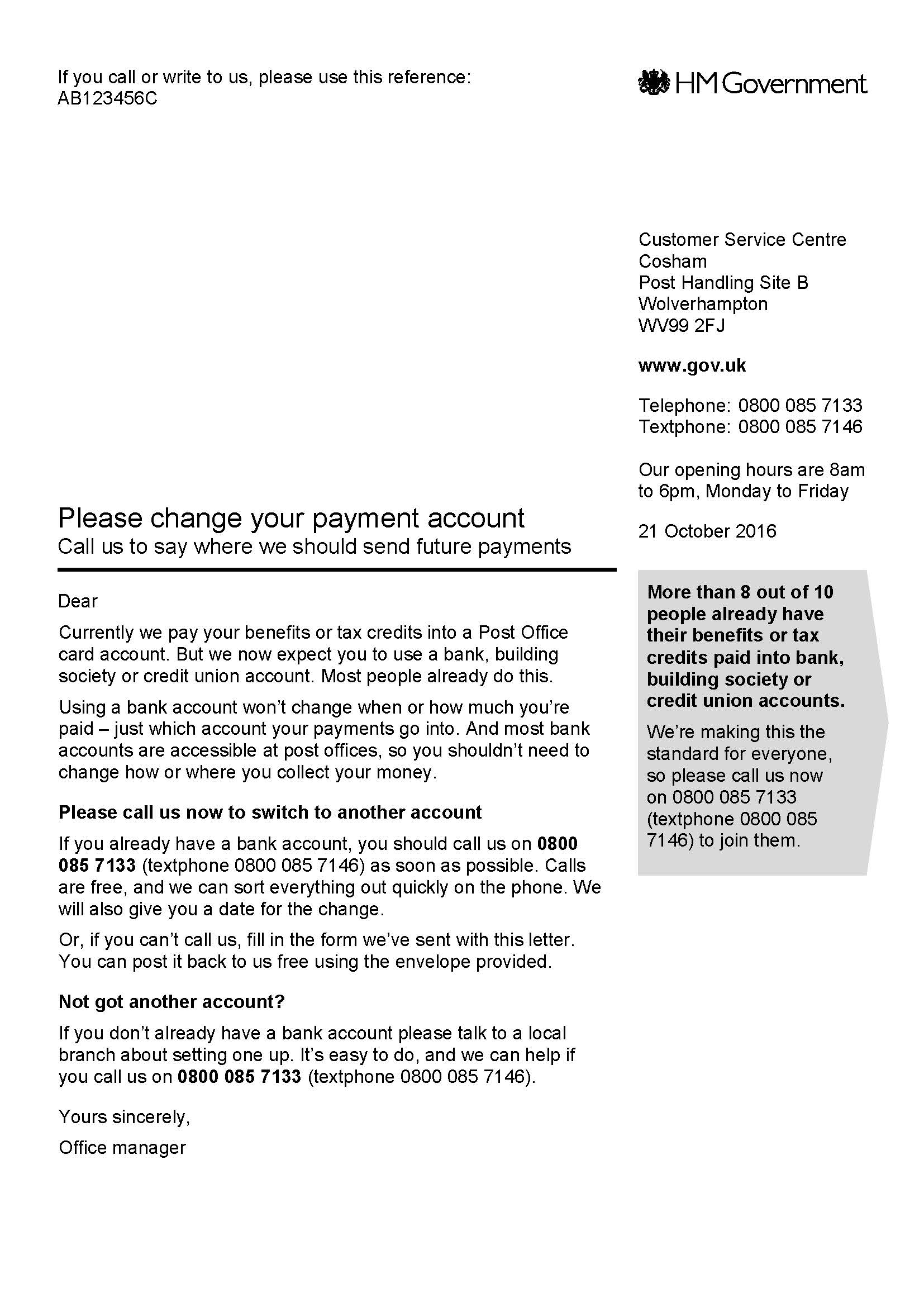 Government Asking People To Change From Post Office Accounts regarding proportions 1654 X 2339