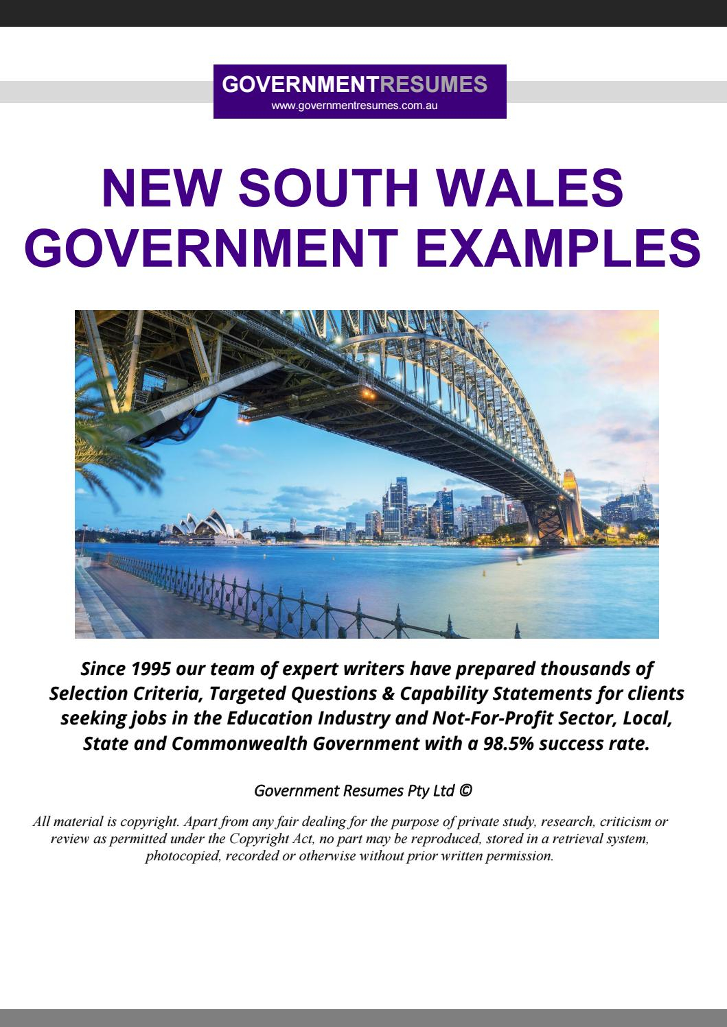 Government Examples Nsw Government 1300 Resume Issuu intended for size 1059 X 1497