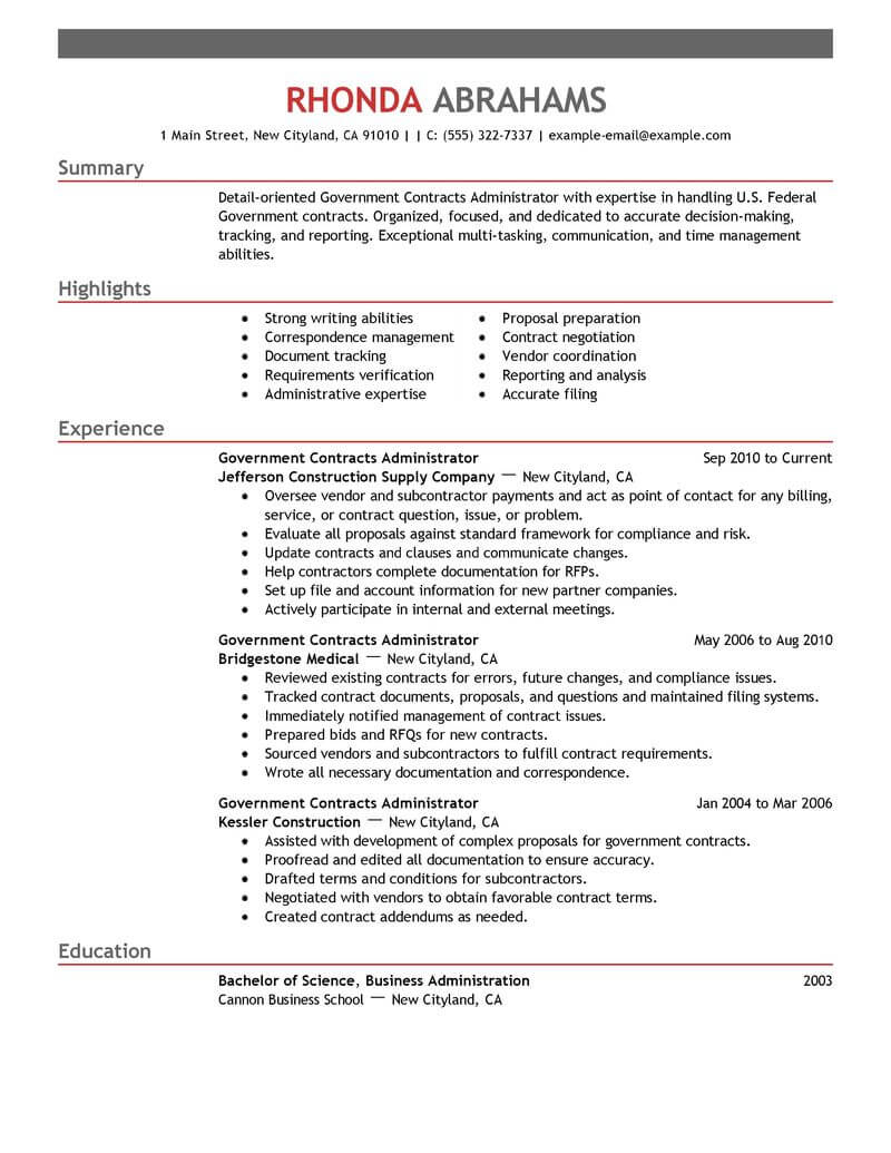 Government Resume Template For Microsoft Word Livecareer intended for proportions 800 X 1035