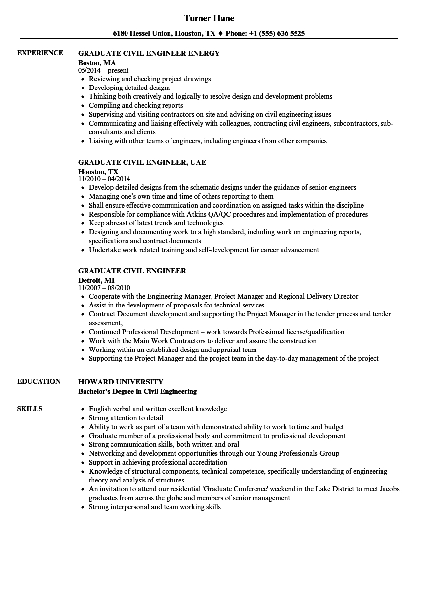 Graduate Civil Engineer Resume Samples Velvet Jobs with regard to size 860 X 1240