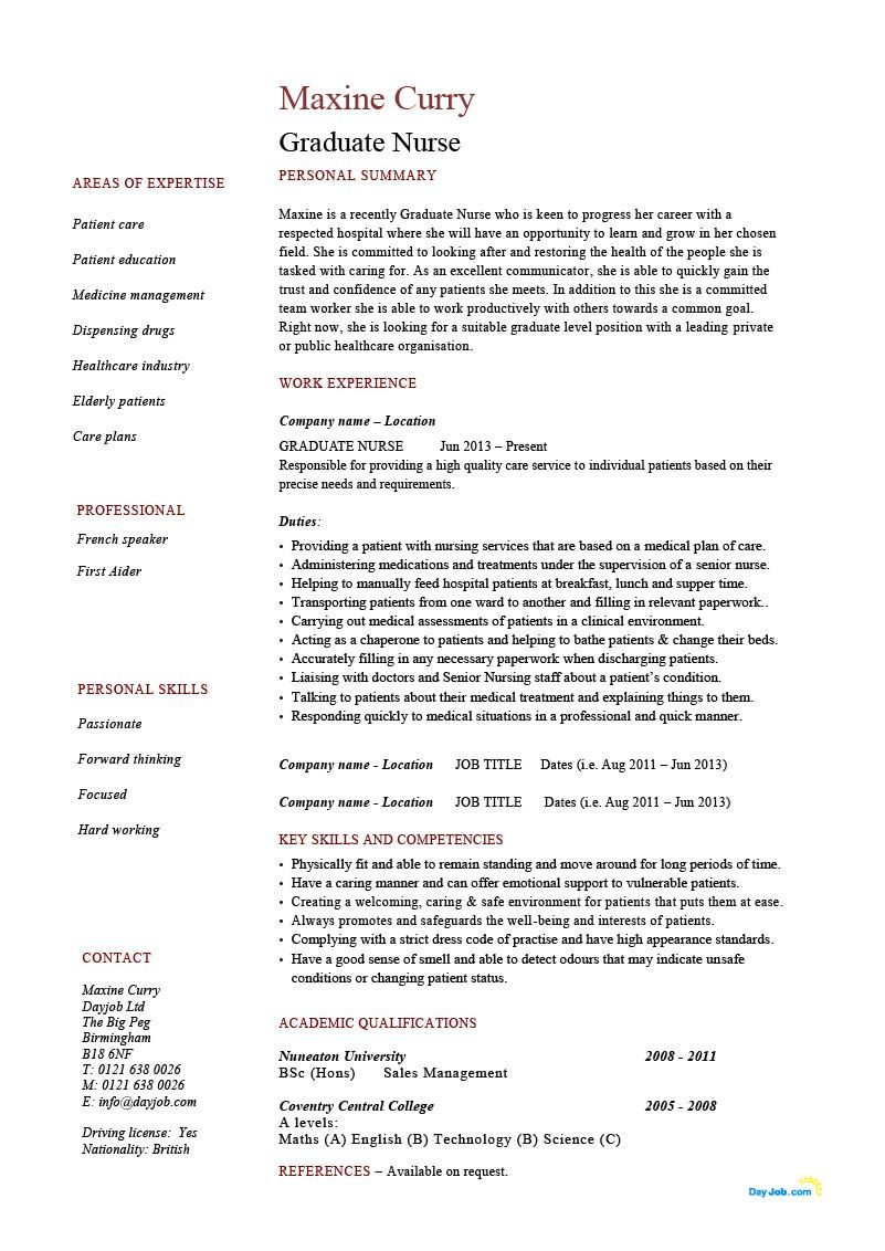 Graduate Nurse Resume Job Resume Examples Resume Template intended for dimensions 801 X 1132