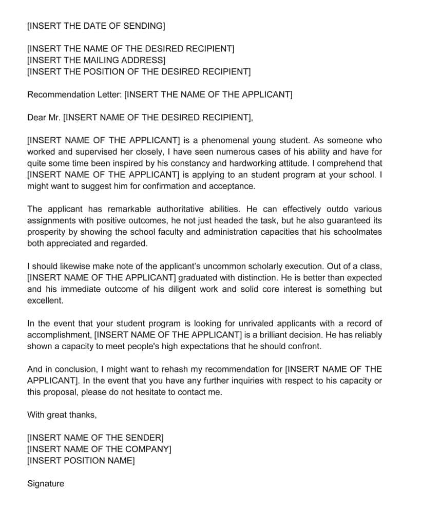 Graduate School Recommendation Letter Sample Letters And for dimensions 820 X 991