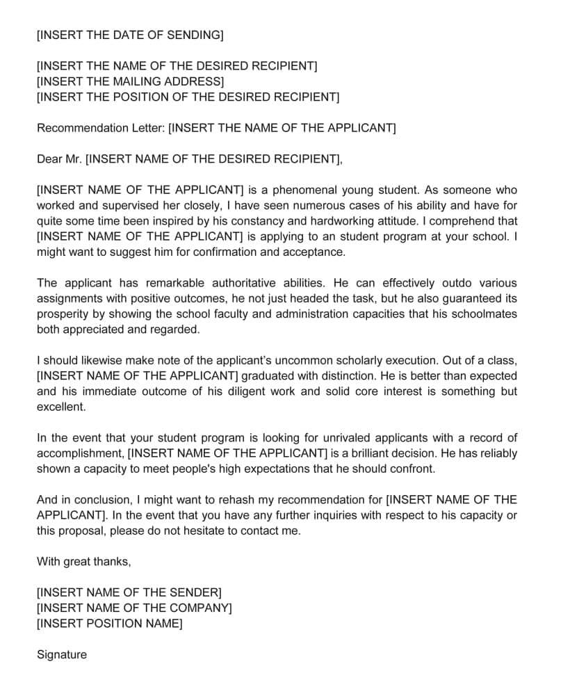 Graduate School Recommendation Letter Sample Letters And intended for measurements 820 X 991