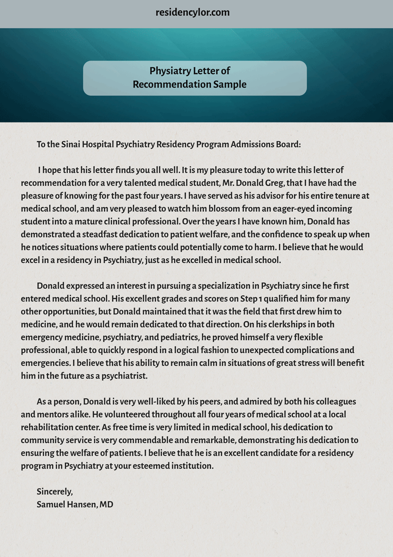 Great Psychiatry Letter Of Recommendation Help Lor Ps intended for dimensions 800 X 1132