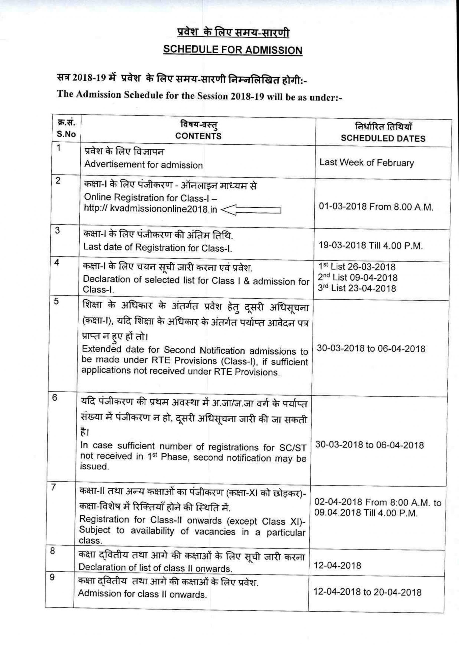 Guidelines For Admissions In Kendriya Vidyalayas 2018 19 inside sizing 2471 X 3471