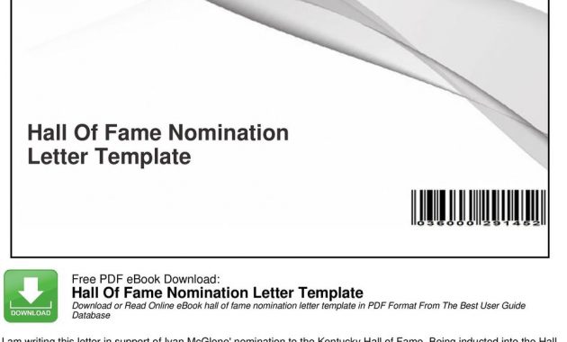 Hall Of Fame Nomination Letter Template Pdf Free Download with sizing 960 X 1336