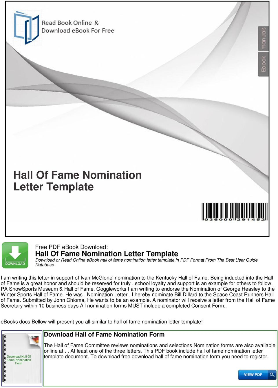 Hall Of Fame Nomination Letter Template Pdf Free Download within sizing 960 X 1336