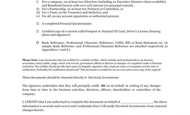 Havelock Investments Compliance Formsdocx Molbro regarding dimensions 768 X 1024