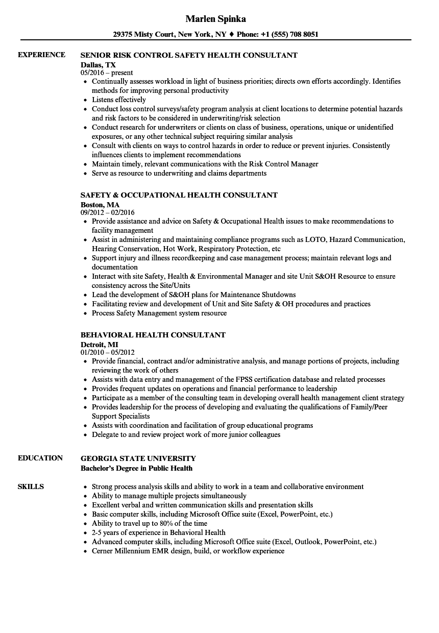 Medical Consultant Cv Example