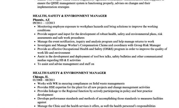 Health Safety Environment Manager Resume Samples Velvet pertaining to dimensions 860 X 1240