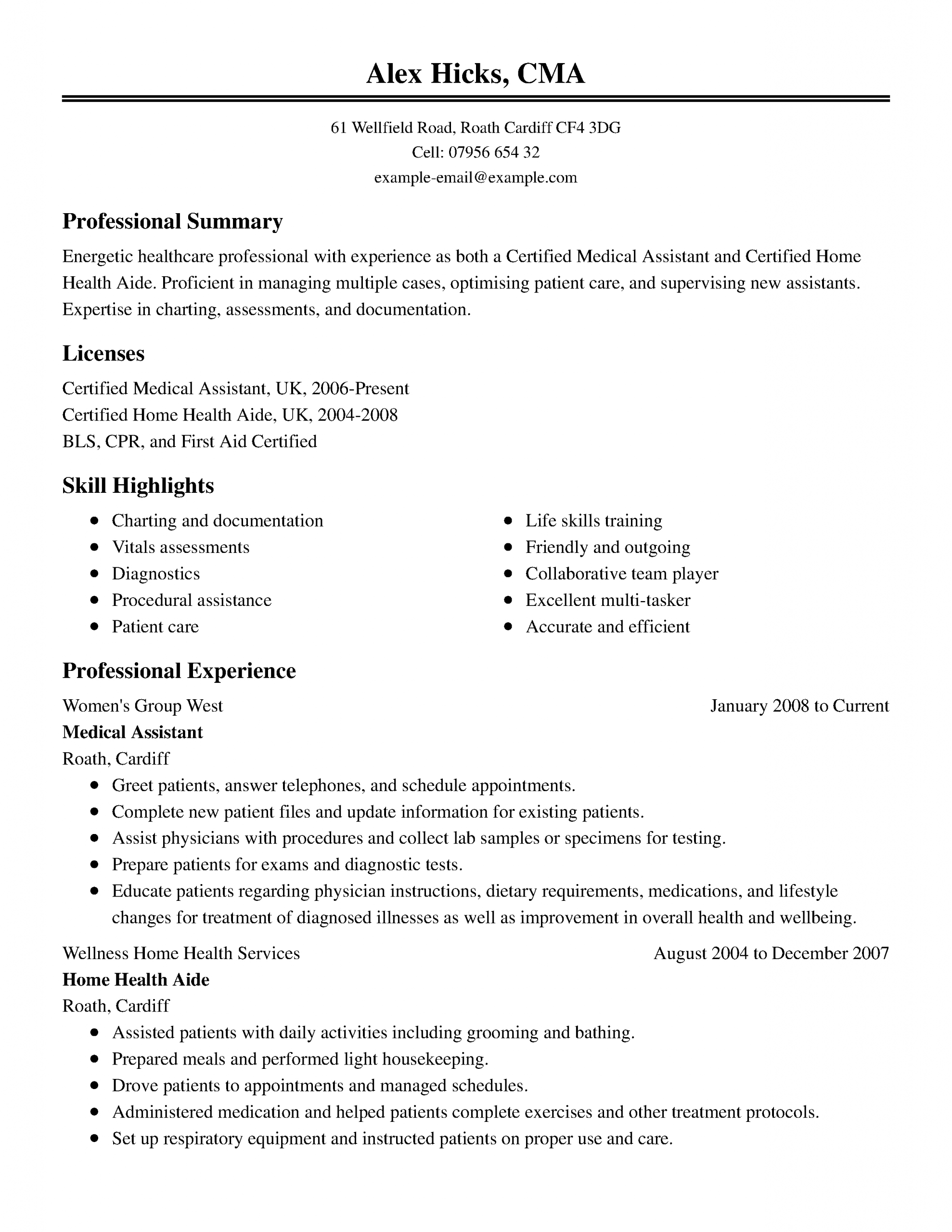 Healthcare Resume Template For Microsoft Word Livecareer regarding sizing 2550 X 3300