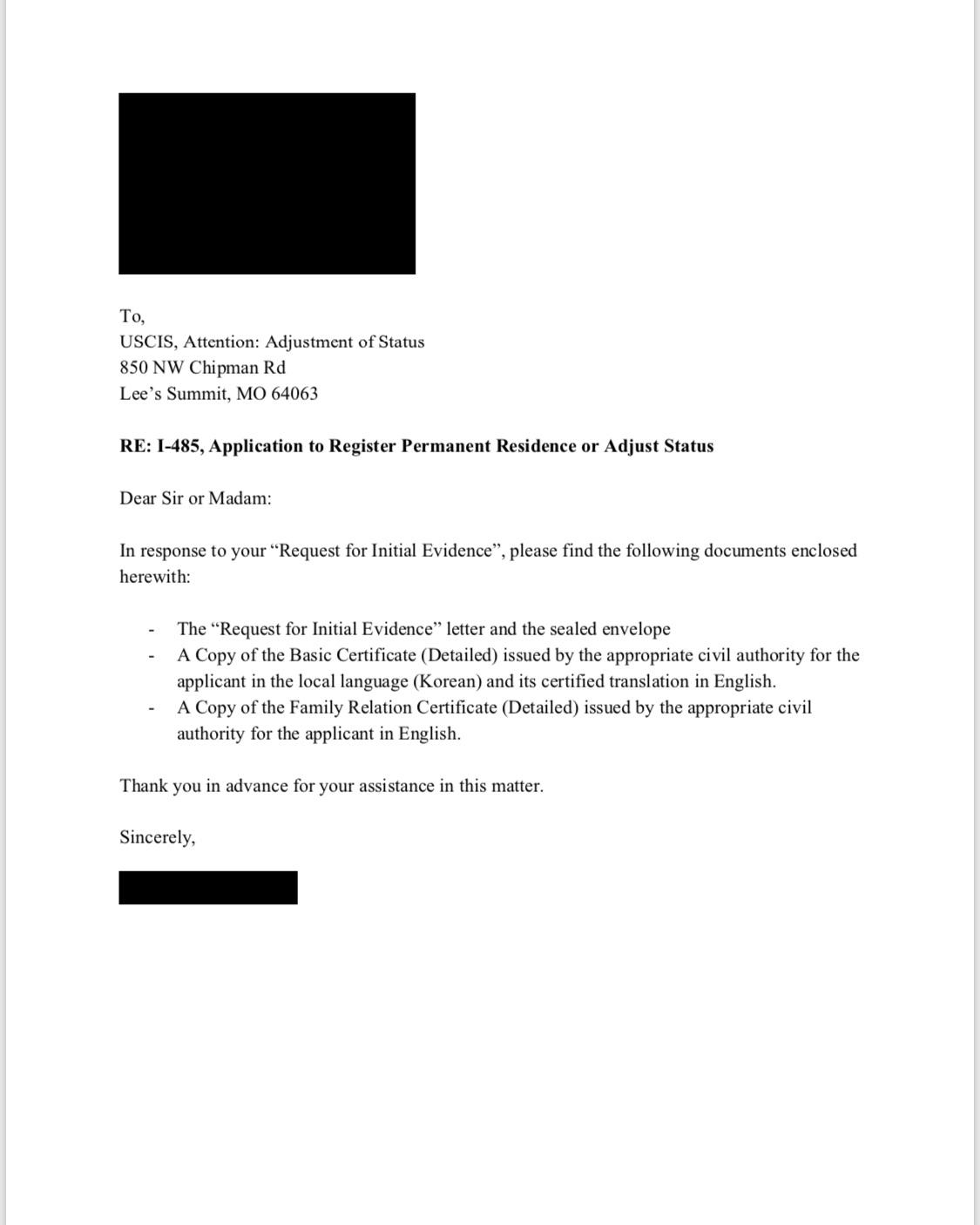 Help Is This Rfe Cover Letter Good Uscis in proportions 1125 X 1406