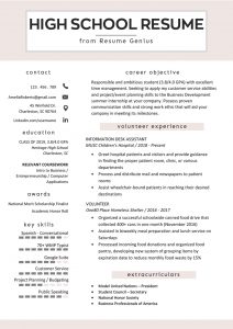 High School Student Resume Sample Writing Tips High inside dimensions 800 X 1132