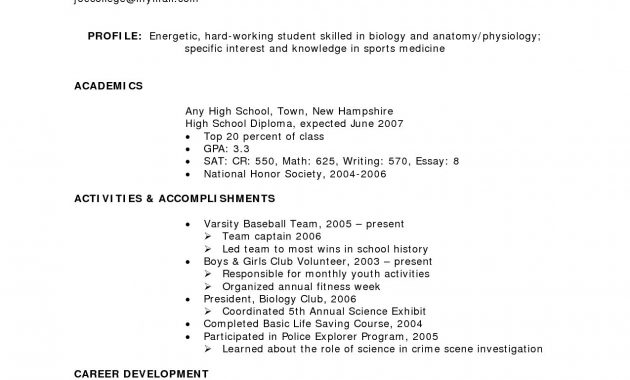 High School Student Resume With No Work Experience Resume for measurements 1275 X 1650