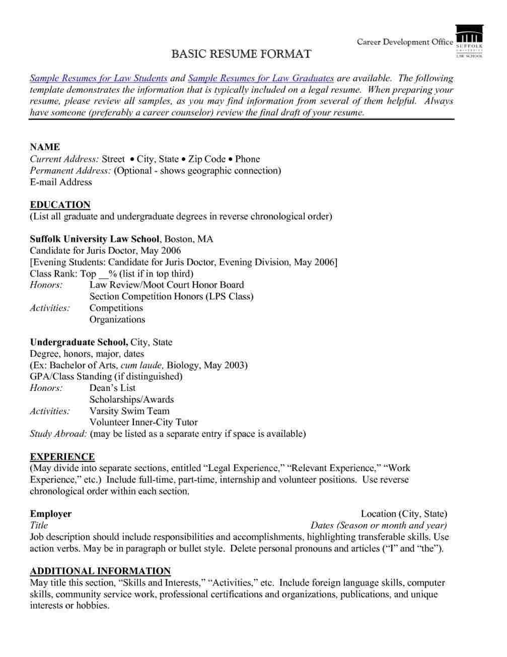 Highlighting Skills Basic Resume Basic Resume Examples in size 1007 X 1304