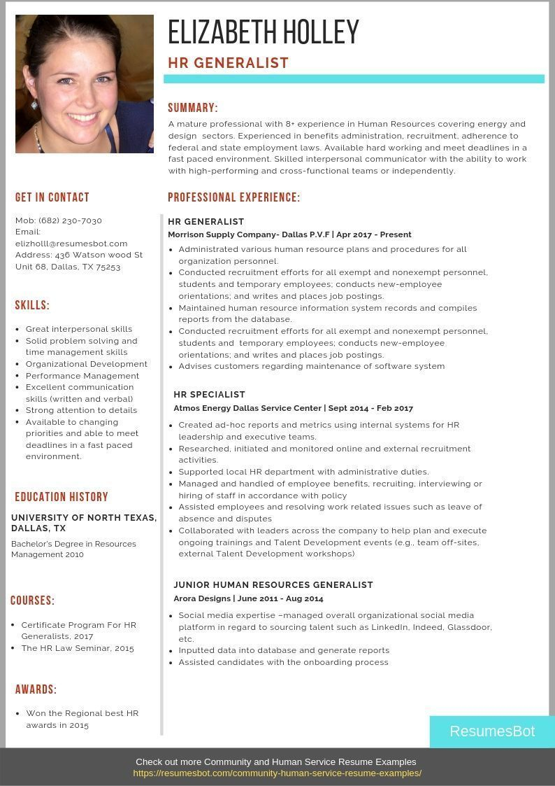 Hr Generalist Resume Resume Samples Professional Resume for measurements 794 X 1123