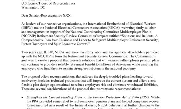 Ibew Neca Joint Letter On Pension Reform inside proportions 791 X 1024