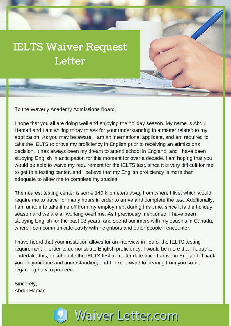 Ielts Waiver Request Letter Example Best Ielts Fee Letter in size 794 X 1123
