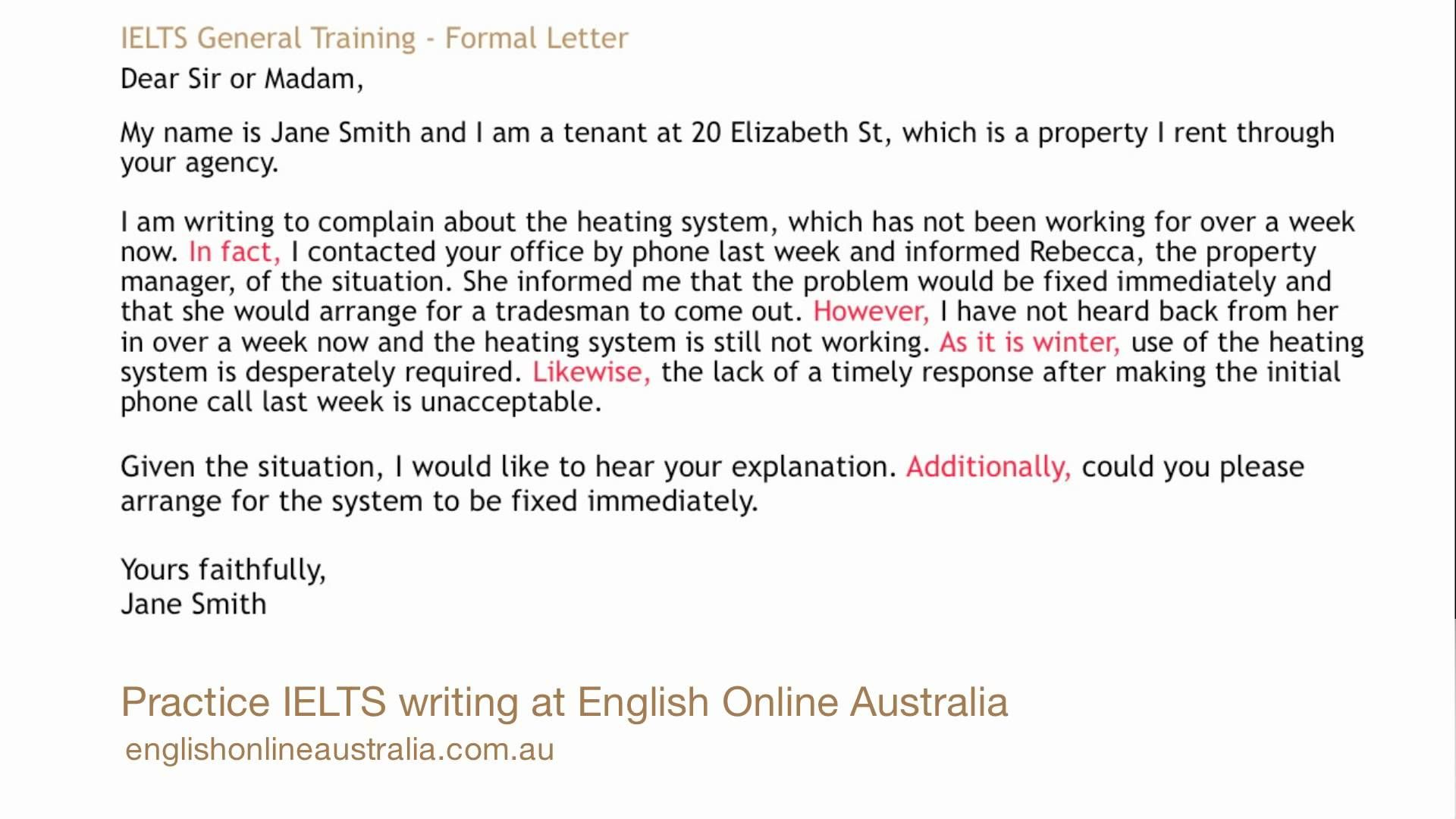 Ielts Writing Lesson 1 General Task 1 Formal Letter pertaining to sizing 1920 X 1080