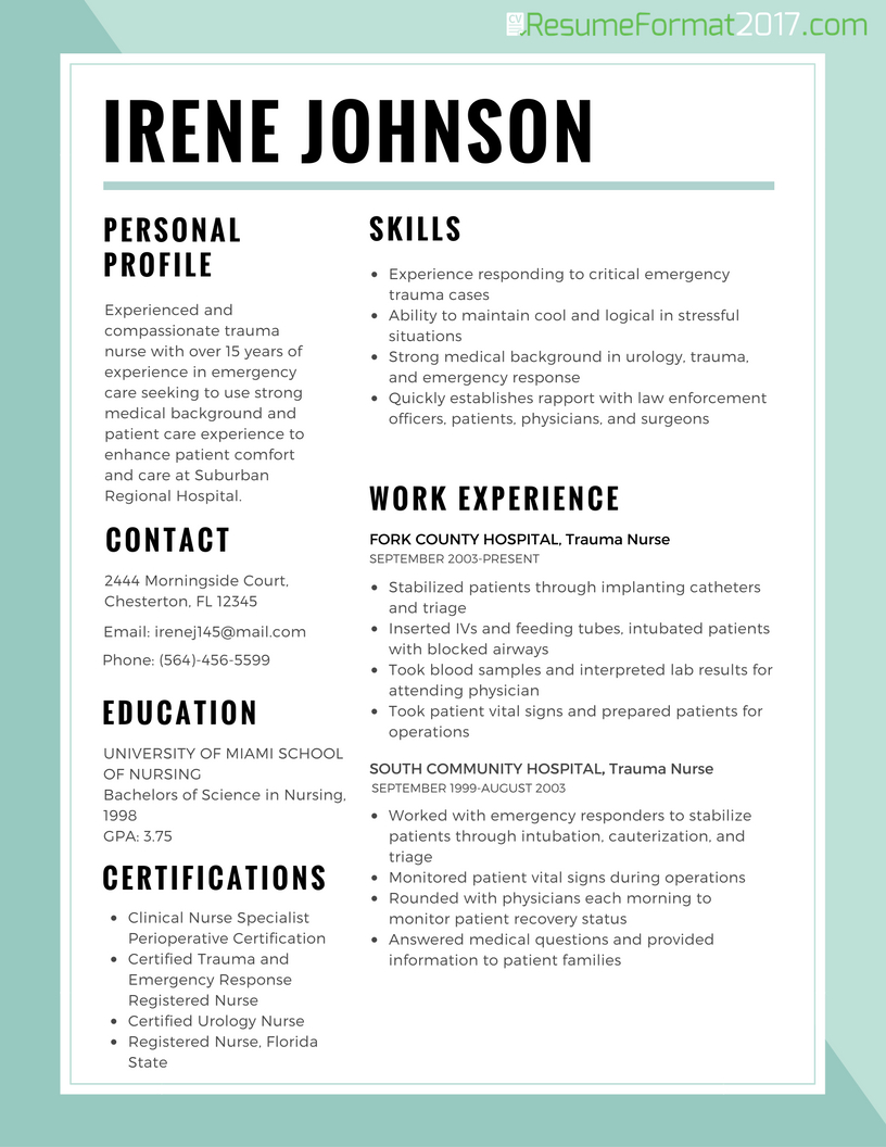 resume template 2017