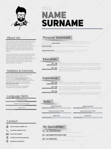 Images Cv Format Job Resume Cv Template Stock Vector inside measurements 768 X 1024