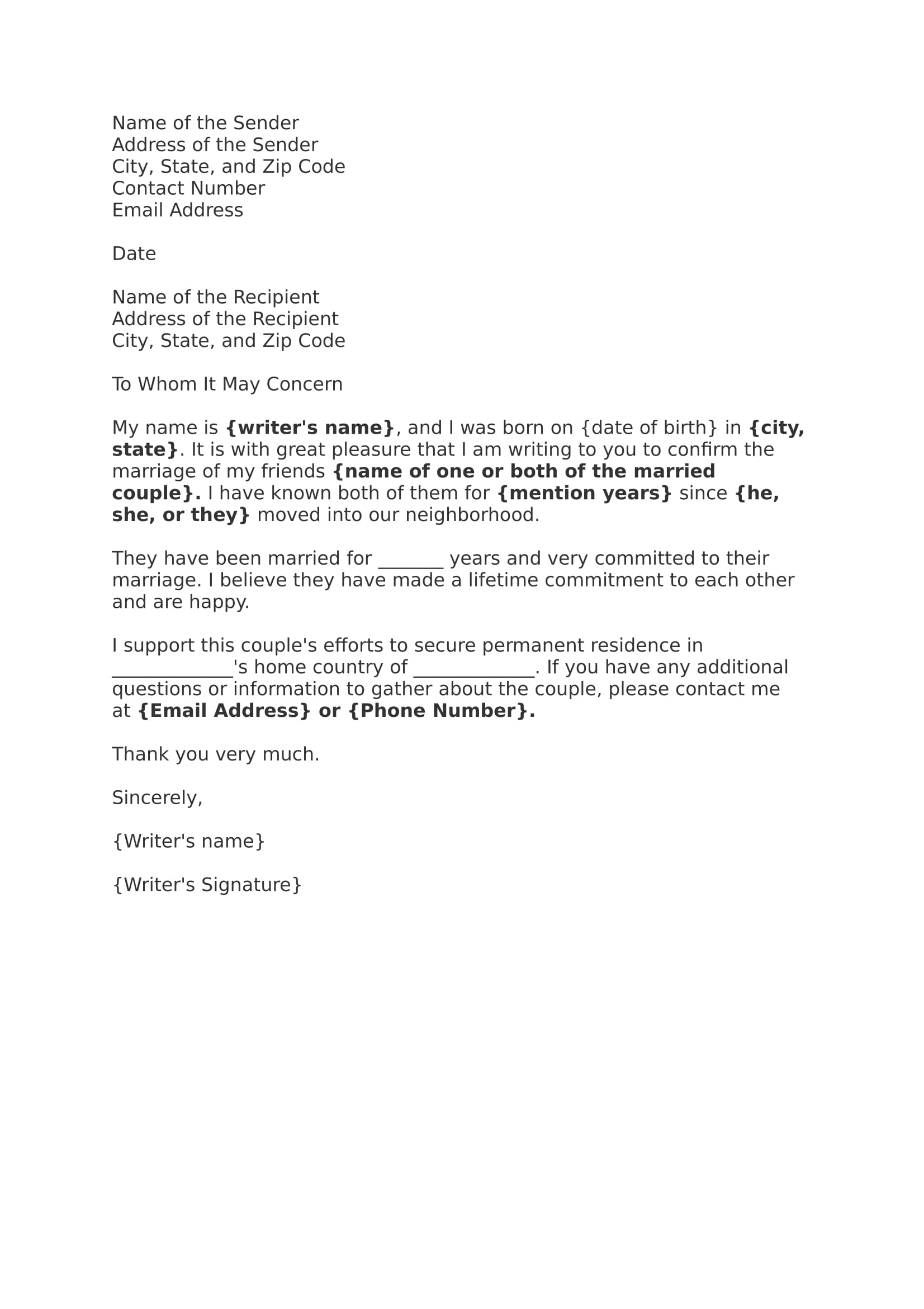 Immigration Letter Of Recommendation For A Couple Debandje for measurements 1653 X 2339