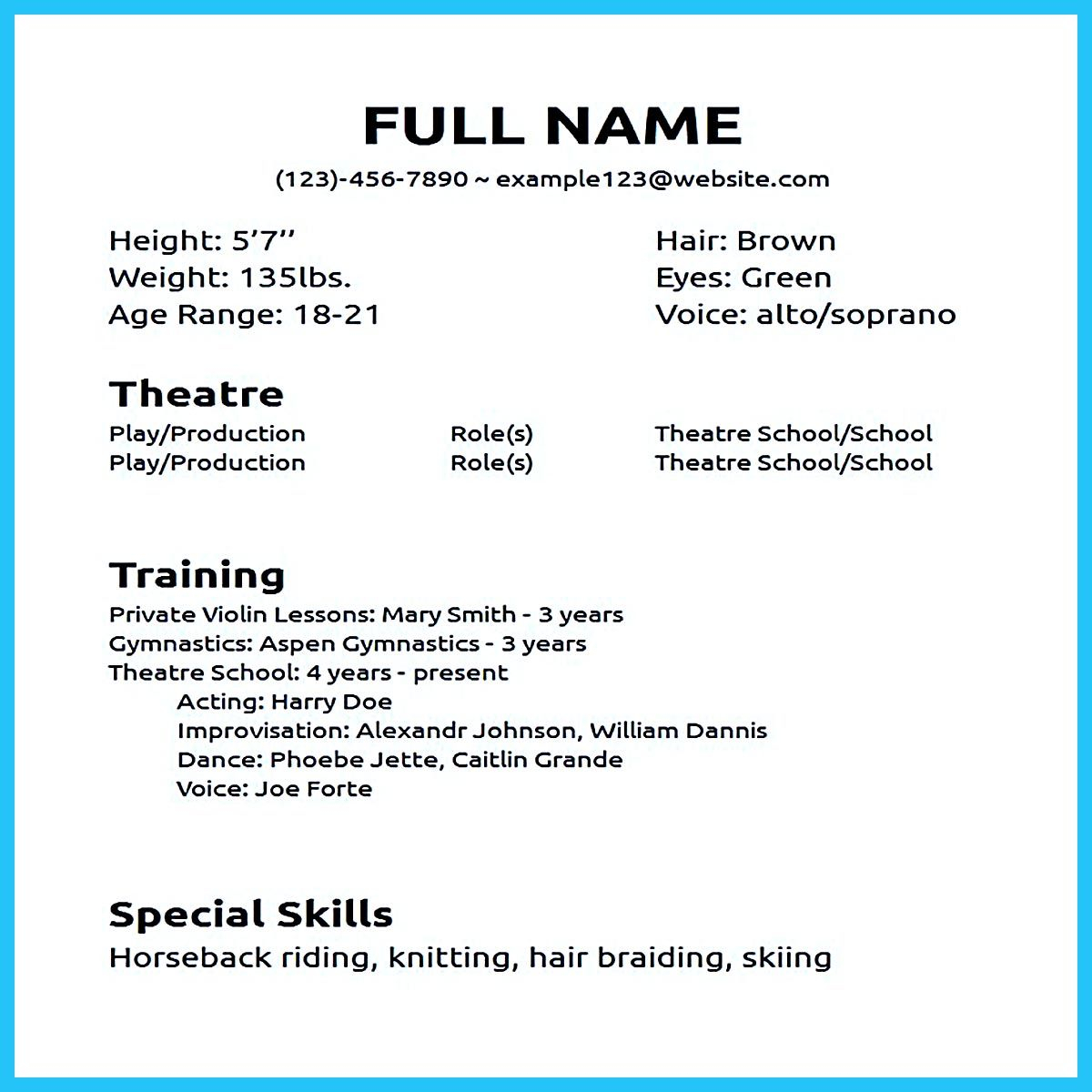 Impressive Actor Resume Sample To Make Acting Resume within sizing 1200 X 1200