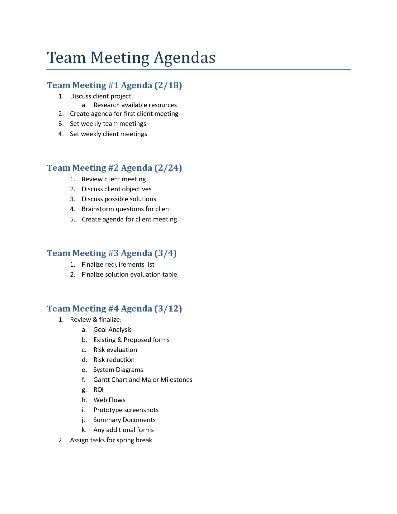 meeting agenda