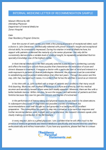 Impressive Internal Medicine Letter Of Recommendation Sample inside proportions 2480 X 3508