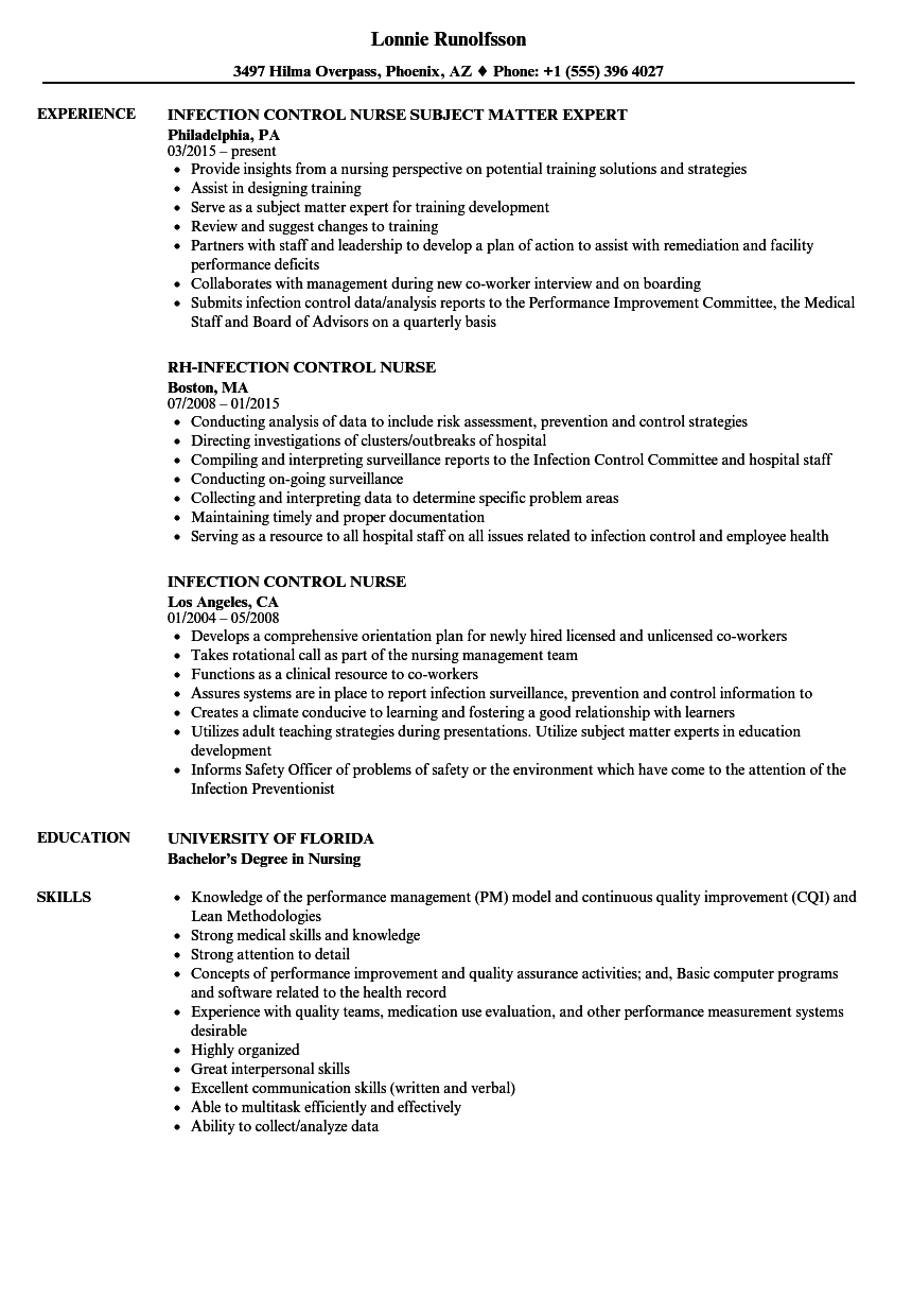 Infection Prevention Nurse Job Description