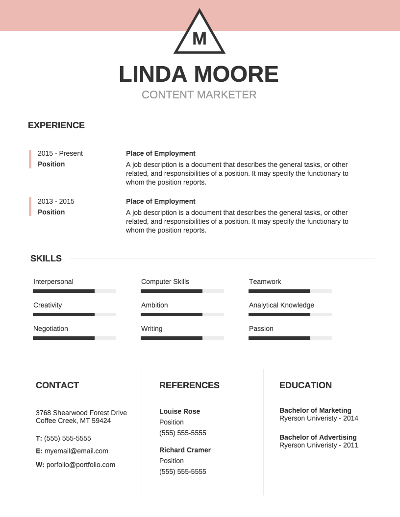 Infographic Resume Template Venngage for measurements 816 X 1056