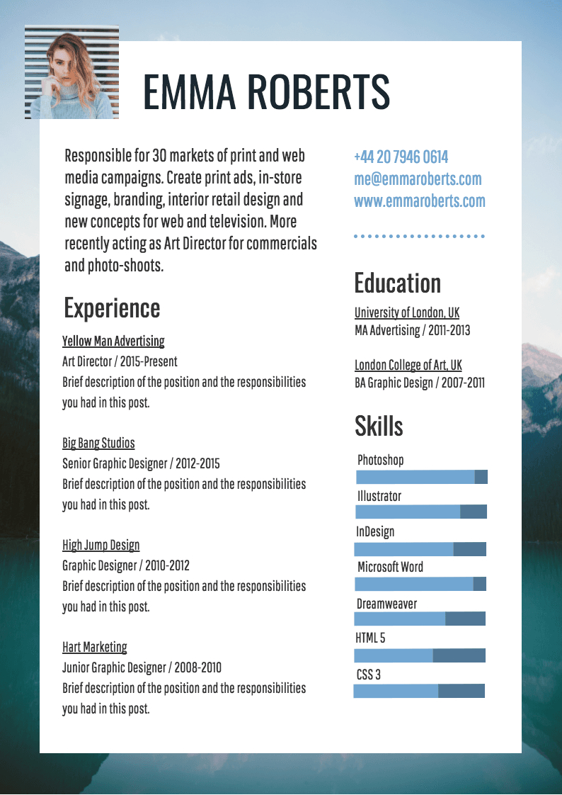 Infographic Resume Template Venngage with regard to proportions 794 X 1122