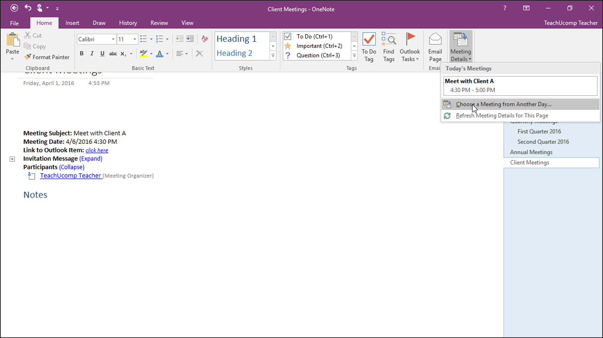 Insert Outlook Meetings In Onenote Tutorial And Instructions regarding size 2005 X 1124