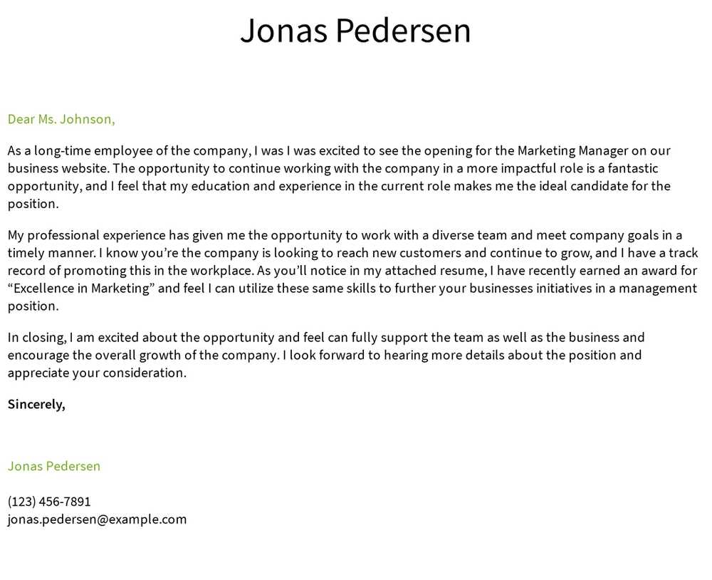 Internal Position Cover Letter Examples Samples Templates in dimensions 1000 X 814