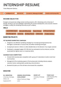 Internship Resume Samples Writing Guide Resume Genius in size 800 X 1132