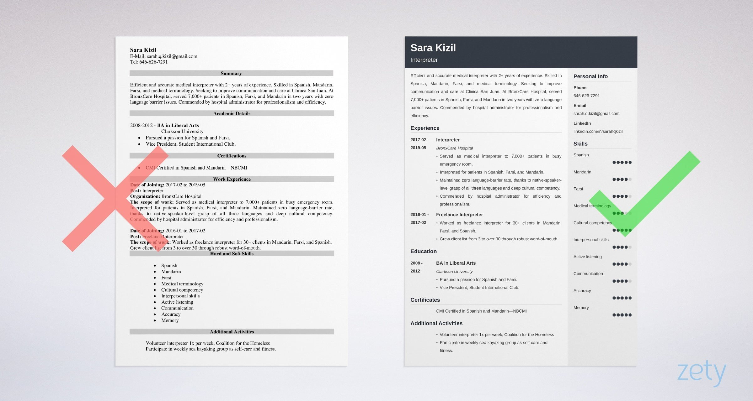 Interpreter Resume Example Bilingual Skills Objective with regard to dimensions 2400 X 1280