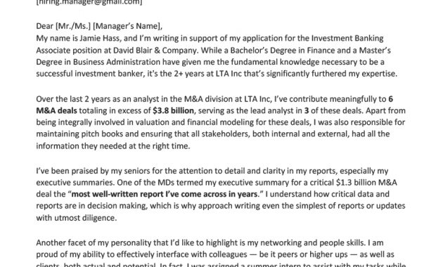 Investment Banking Cover Letter Example Resume Genius for size 800 X 1132