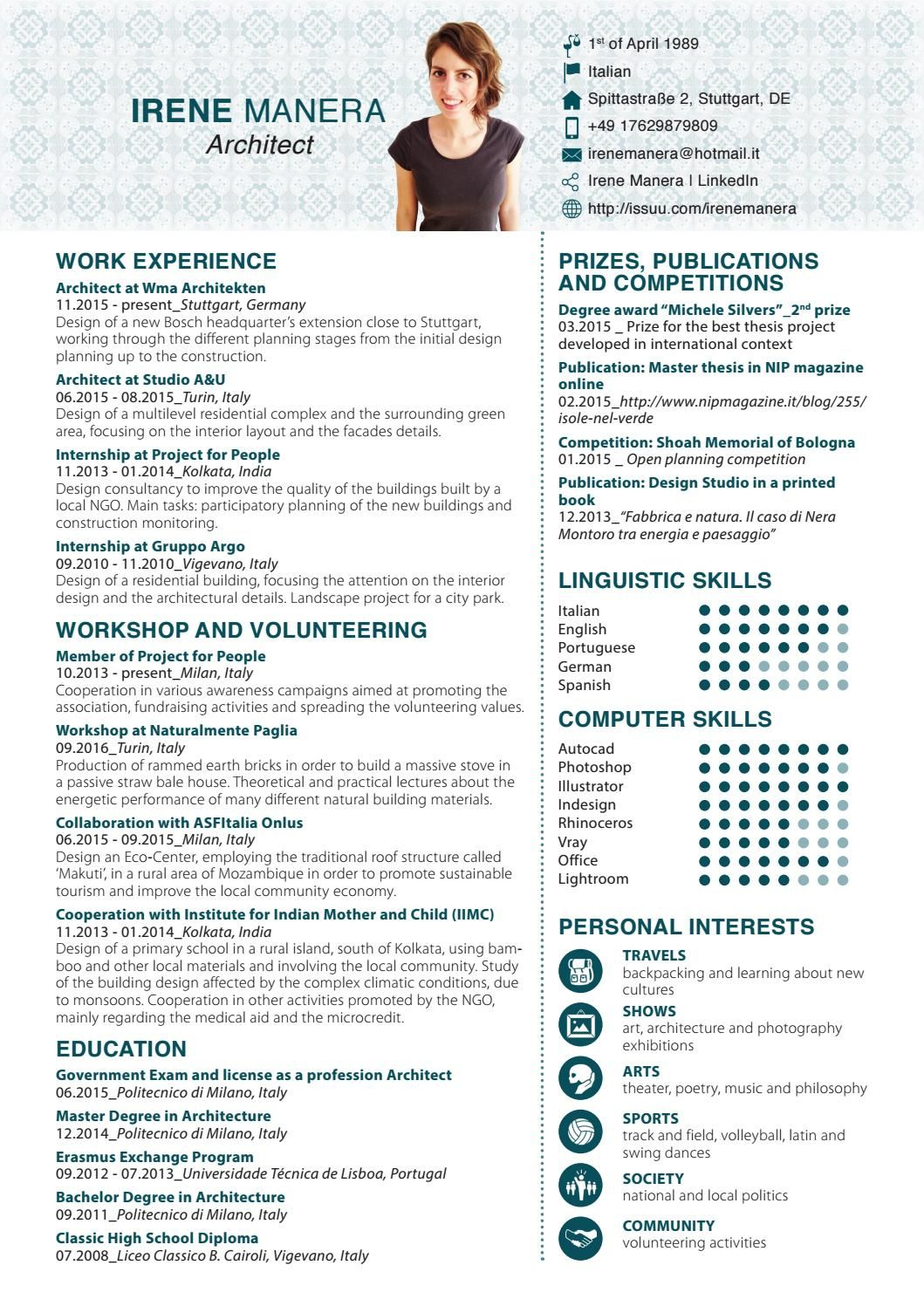 Irene Manera Civil Engineer Resume Cv Template Resume Design for proportions 1059 X 1497