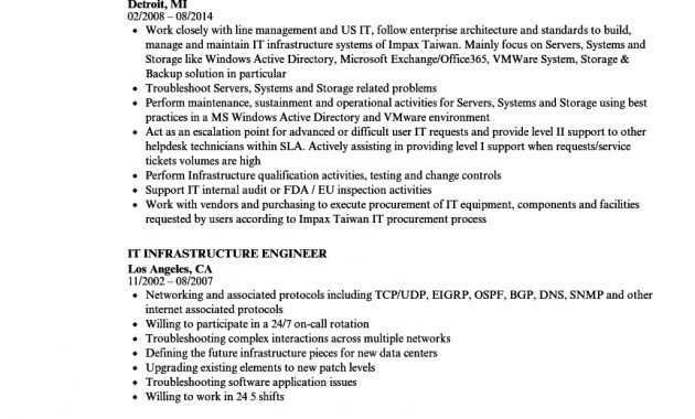 It Infrastructure Engineer Resume Samples Velvet Jobs with regard to proportions 860 X 1240