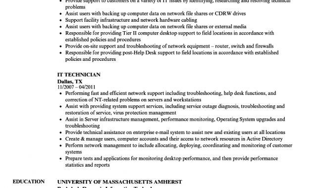 It Technician Resume Samples Velvet Jobs in size 860 X 1240