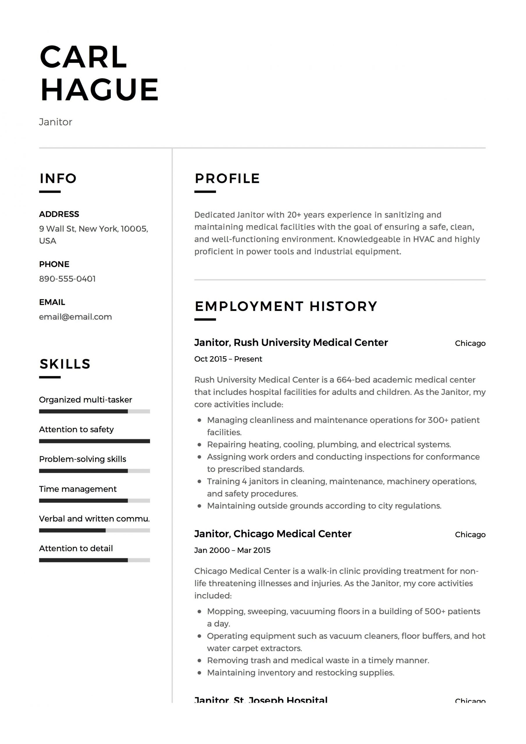 Janitor Resume Writing Guide With Images Resume within proportions 2479 X 3508