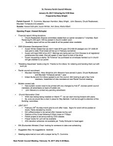 January 2017 Parish Council Meeting Minutes St Florence pertaining to measurements 1275 X 1650